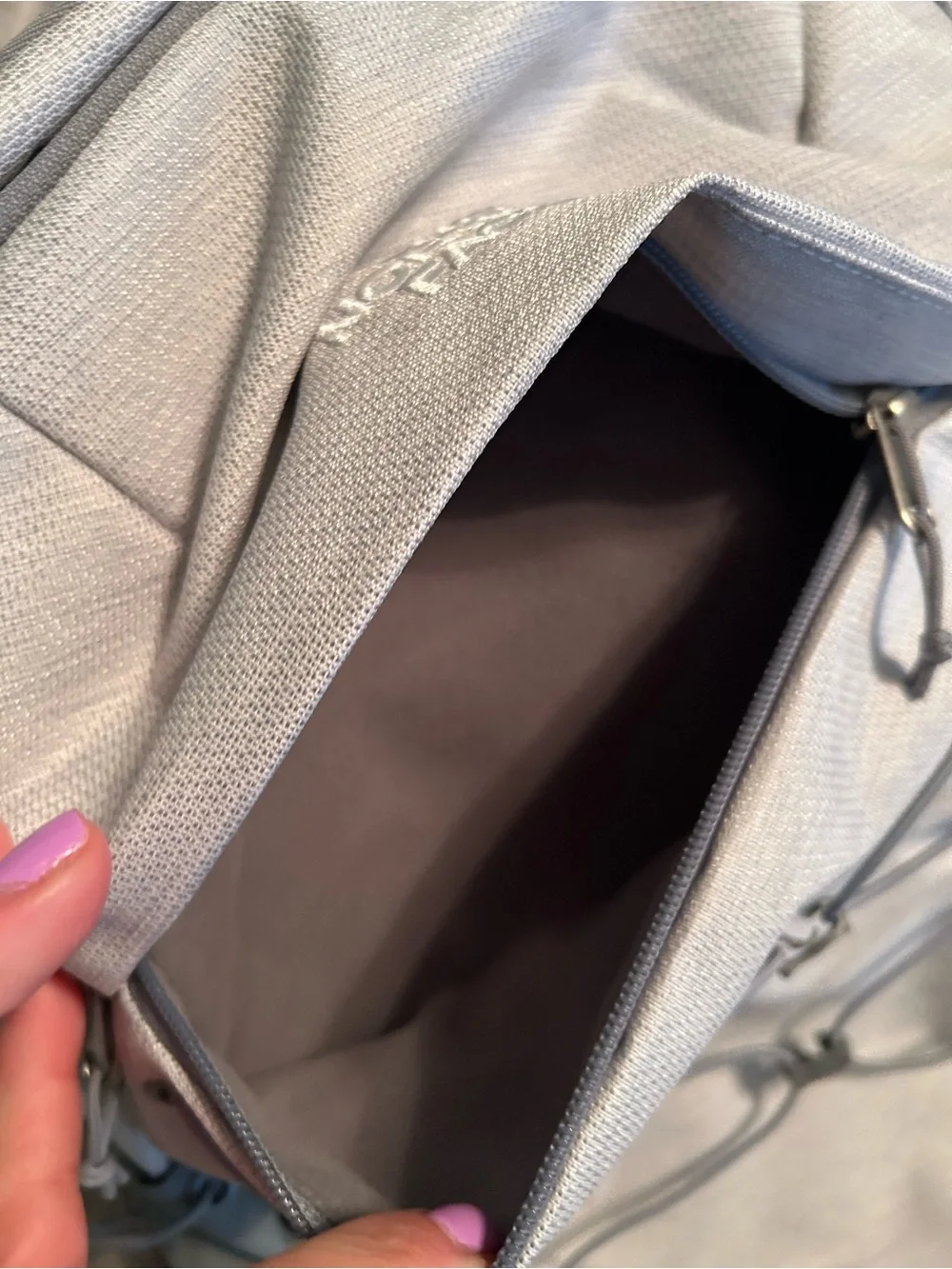 The North Face Borealis Light Gray and Charcoal Backpack - Picture 10 of 14
